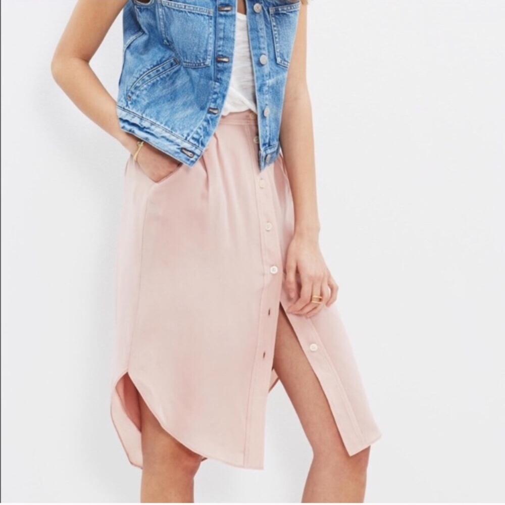 Madewell midi skirt 100% silk S
